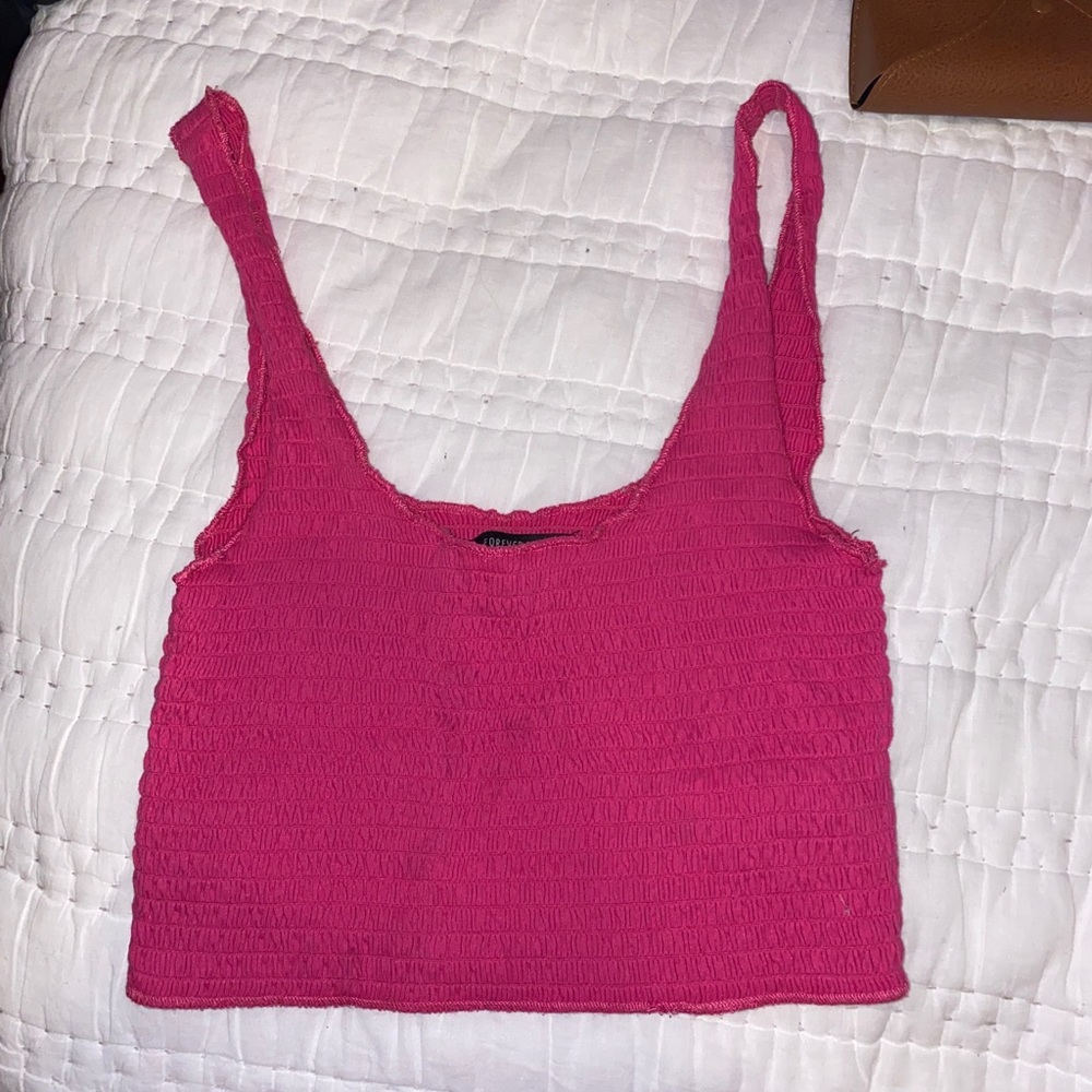 F21 Pink cropped tank